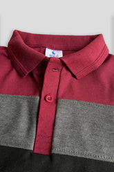 POLOO PANEL Men’s Branded Cotton PQ Shirt in Maroon